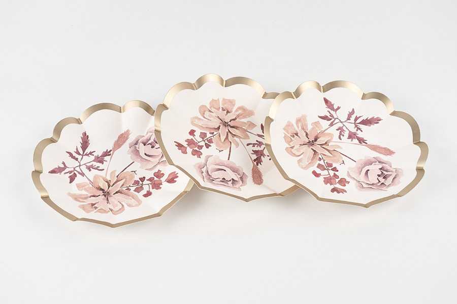 Blomsterformede Papirplader